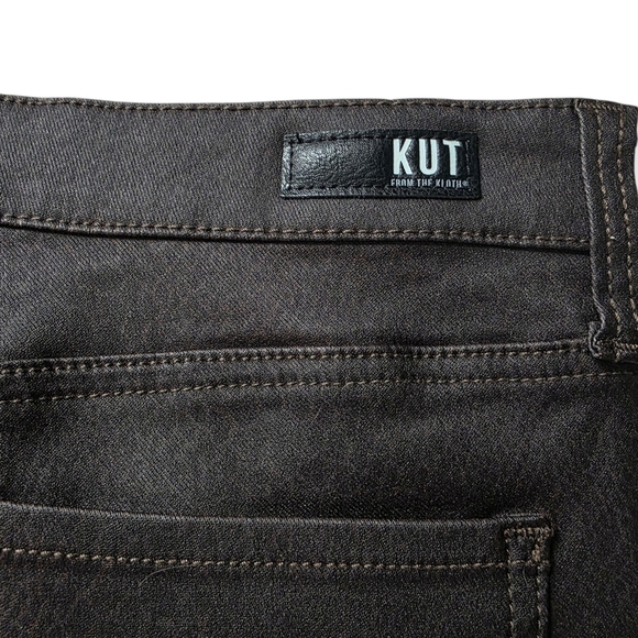 KUT From The Kloth Mia Toothpick Skinny Snake Print Pants, Brown, Size 12 - Picture 10 of 11